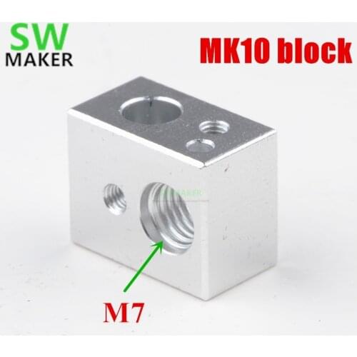 SWMAKER 1pcs Special MK10 Heater Block heating aluminum block for wanhao MK10 extruder 3D printer parts