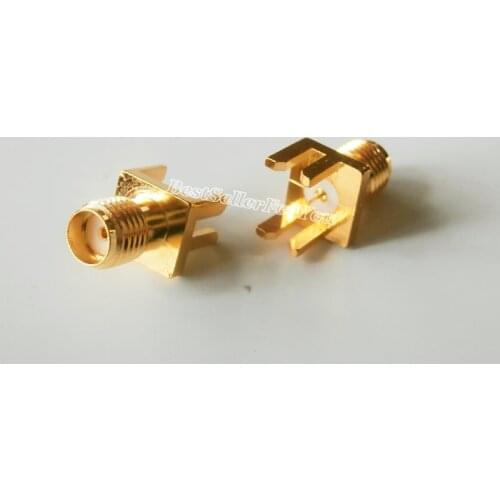 10Pcs SMA female solder deck PCB clip edge mount RF connector Brass 8*9MM