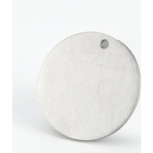 100% Stainless Steel Blank Circle Charm For Engrave 25mm Metal Round Tag Brush Matte Surface Wholesale 10pcs