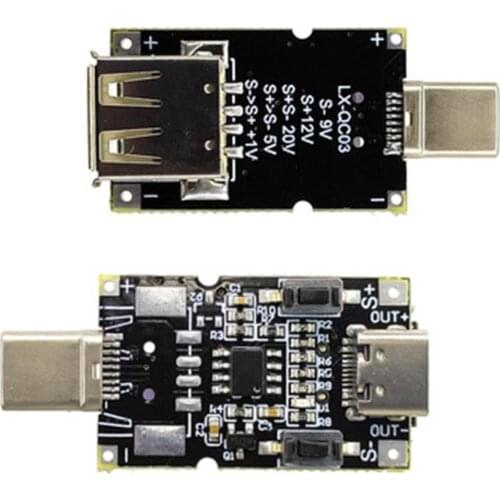 100W 5A QC PD Trigger Type-C USB PD Decoy Trigger Board 5/9/12/20V QC2.0/3.0 Trigger Adapter Cable Connection Polling Detector