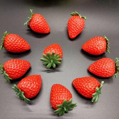 12PCS Faux Fruit Lifelike Strawberry Decorative Foam Fruit Photography Prop