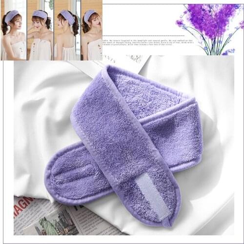 2019Fashion Purple Coral Fleece Hairbow Cross Headband For Wash Face Makeup Lady Bath Mask Cosmetic Hairband Rabbit Ear Headwear