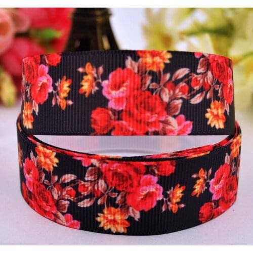 22mm 25mm 38mm 75mm Flowers Cartoon Printed grosgrain ribbon party decoration sewing supplies 10 Yards X-00306