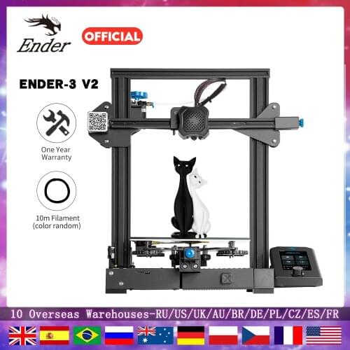 Fdm 3D Printer Ender 3 V2 Silent Mainboard Smart Filament Sensor Carbon Crystal Silicon Glass Heating Pate DIY 3d Printers