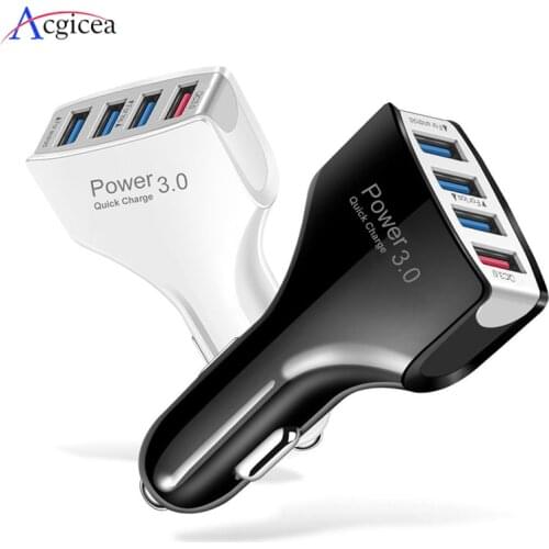 4 Ports USB Car Charger Quick Charge 3.0 Phone Charger Car Fast Charging Car Portable Chargers for Huawei Mate 30 Pro iPhone 11