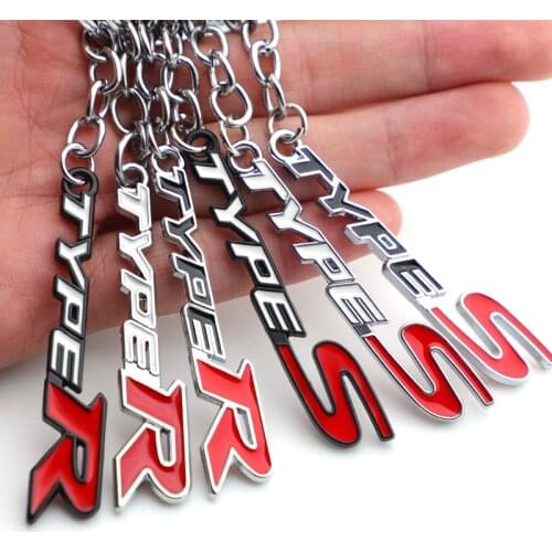 Car Keychain Type R Type S Keyring Key Chain Ring Holder for Honda Racing Sport City Civic Accord Crv Hrv Fit Odyssey Spirior