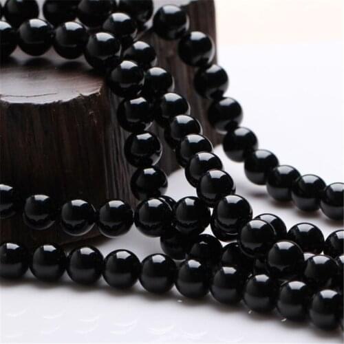Wholesale DIY Beads Jewelry Fit For Necklace Bracelets Genuine Natural 6mm Black Tourmaline Quartz Loose Round Crystal Beads