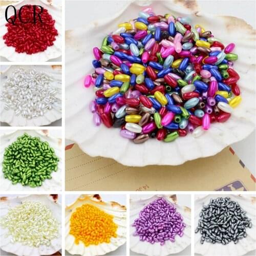 New 4x8mm 200Pcs/Lot Rice Shape Multi-Colors Imitation Pearls Beads Crafts Decoration For DIY Bracelets Necklaces Jewelry Making