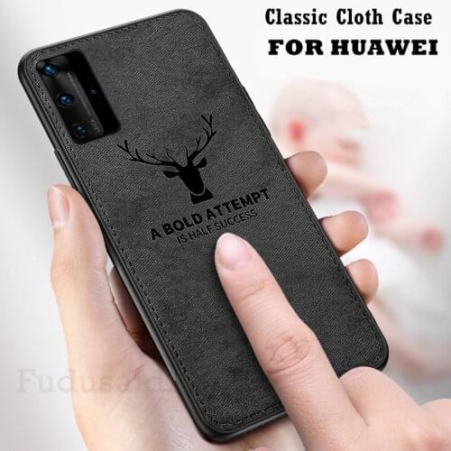 Classic Cloth Case For Honor 9 10 20 Lite 20s 20e 30i View 30 Pro V20 V10 8X Y5p Y6p Y7p Y8p Soft Cover 3D Relief Elk Deer Shell