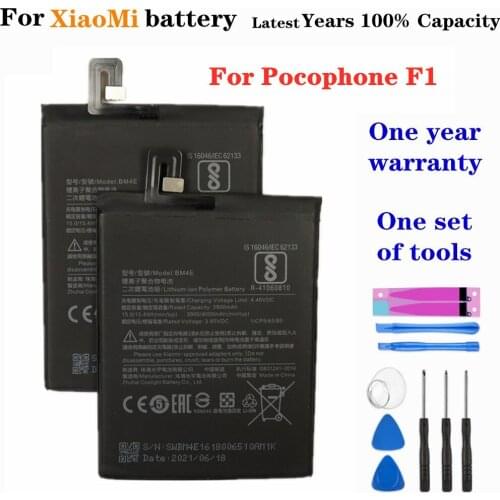 For Xiao Mi Pocophone F1 Phone Battery BM4E Poco F1 Polymer Replacement Bateria 4000mAh High Quality Mobile Phone Batteries