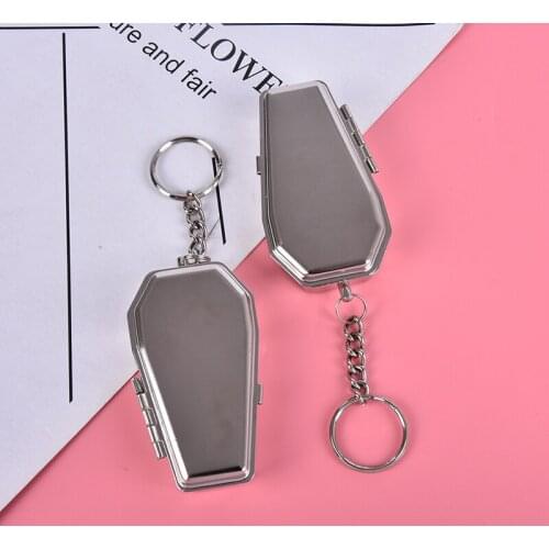 Travel Auto Smoking Ash Organizer Mini Tinplate Coffin Shape Pocket Ashtray Portable Ash Tray with Lids Party Favor