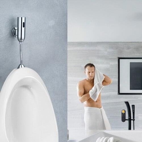 Bathroom Toilet Automatic Electric Urinal Flush Valve Sensor Infrared Touchless Wall Mount Urinal Valve Water-saving