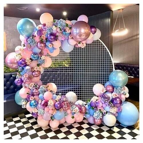 78.8inch 2.5m round grid Circle Wedding Birthday Arch Decoration Background Wrought Prop Arch Outdoor Lawn Screen Road Guide