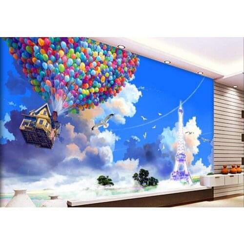 Photo wallpaper for home walls Balloon house tower 3D mural wallpaper Living room bedroom 3d Background wall paper