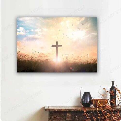 Christian Wall Art Religious Jesus Cross Canvas Painting Poster And Mural Living Room Decoration