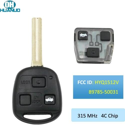 3 Buttons Remote Key Fob Smart Car Key 315MHz With 4C Chip for Lexus IS200 GS300 LS400 RX300 HYQ1512V, 89785-50031