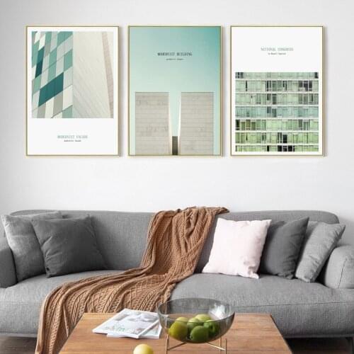 Colorful City Of Architecture Landscape Seaside Bridge Coast Canvas Painting Wall Picture Printing Poster Living Room Decoration