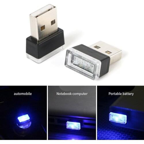 Mini USB LED Lamp Car Ambient Lights Decorative Lamp Emergency Universal PC Portable Plug And Play Red/Blue/White CarSstyling
