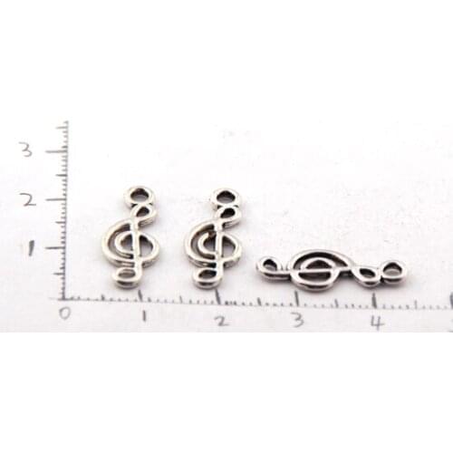 MOODPC Free shipping fashion alloy music notation charm for DIY making bracelet,necklace jewelry metal beads double side
