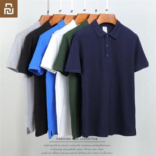 New Youpin Summer New Mens Short-sleeved Polo Shirt To Increase Cotton Mens Lapel Loose Comfortable Cotton Sport T-Shirt