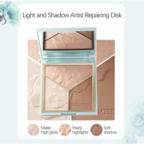 ORCHID MISS 3 Colors Three-dimensional High-gloss Highlighters Repair Face Brighten Matte Nose Shadow Bronzers Face Makeup TSLM2