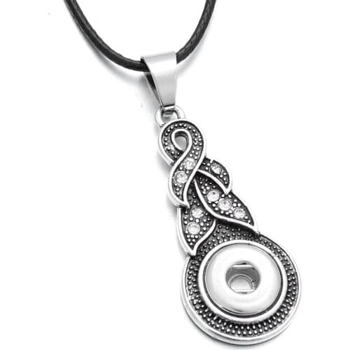 New Snap Button Jewelry Crystal Pendant Necklace 12mm Snap Necklaces Women Bohemia Snap Chains Necklaces