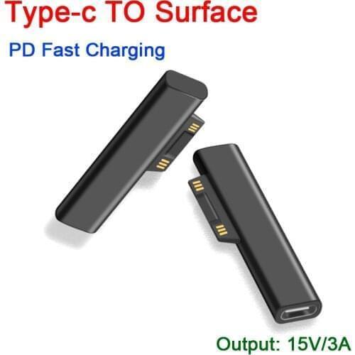 DYKB 65W 5A Type-C TO Surface PD Fast Charging Plug Converter Adapter for Surface ProGO 3 4 5 6 Go Connector USB-C Surface Book