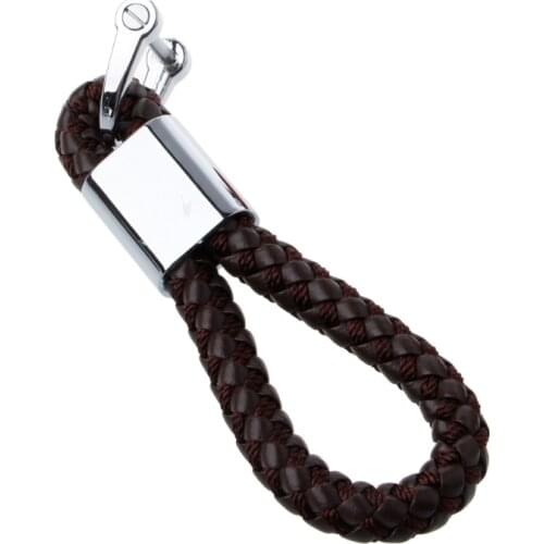 Braided Leather Strap Universal Key Chain Ring Fobs For Car Chevrolet KIA