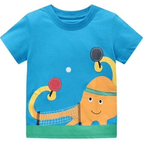 Jumping Meters Boys Girls T shirts With Animals Print Fashion Summer Tees Childrens Clothes Short Sleeve Kids Tops