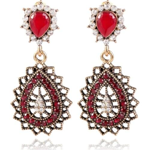 Earless ear clips Bohemian Europe and America retro creative crystal earrings ladies jewelry