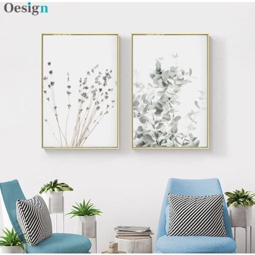 Nordic Style Lavender Eucalyptus Posters Botanical Canvas Painting Farmhouse Wall Art Pictures for Living Room Home Decoration