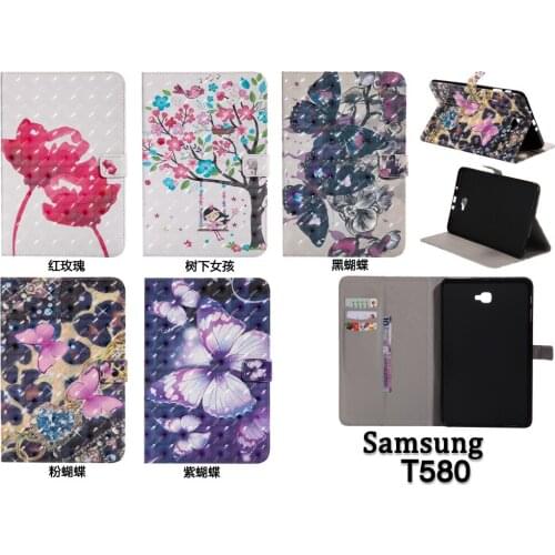 Tab A6 10.1 SM-T580 Cartoon Flip PU Leather Case For Samsung Galaxy Tab A6 A 6 2016 10.1 T585 T580 T580N SM-T580 Tablet Cover #S