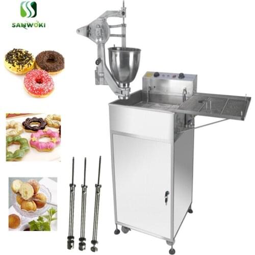 Vertical hand shake donut machine Doughnut maker machine with flower ball circle moulds Donut making maker fryer machine