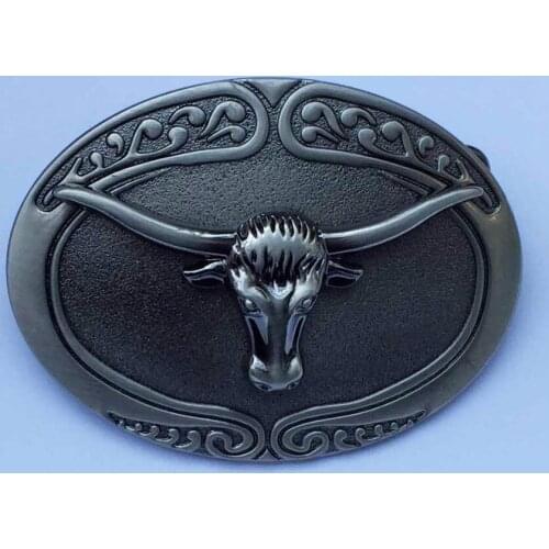 Western Bull Head Floral Flower Gun Dawing Belt Buckle SW-BY846 suitable for 4cm wideth snap on belt with continous stock