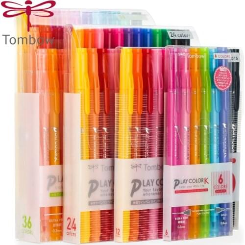 Japan TOMBOW double-head fluorescent marker pen set WS-PD student color hand account drawing watercolor pen