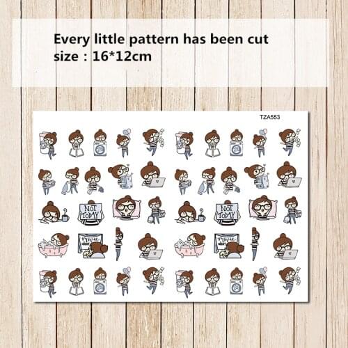1pc Kawaii Eye girls daily life character Stationery Sticker DIY Scrapbooking album Stickers School office supplies