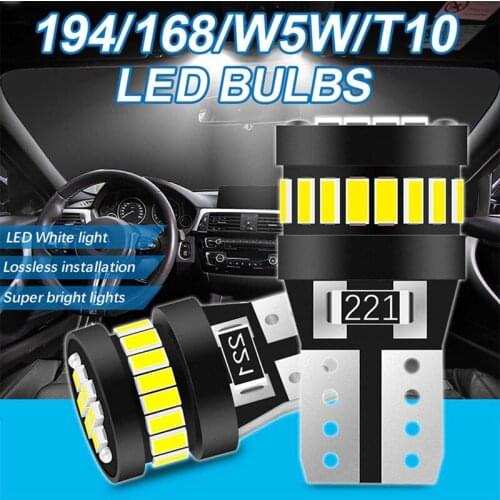 10PCS/Set Car Interior Reading Parking Lights White Blue Red Yellow No Error 12V T10 LED Canbus Light Bulbs