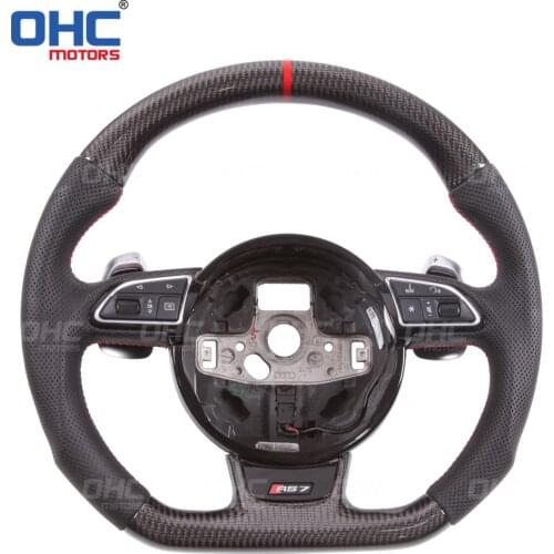 100% Real Carbon Fiber Steering Wheel Lenkrad compatible for A1 A2 A3 A4 A5 RS3 RS4 RS5 RS7 S3 S4