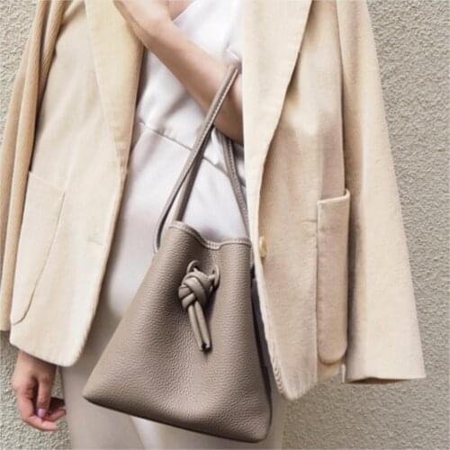 2020 new fashion women cow leather aoft bucket bag OL small totes