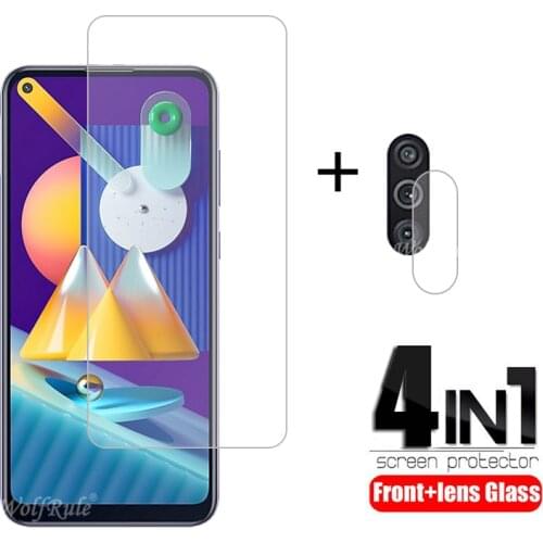 4-in-1 For Samsung Galaxy M11 Glass For Samsung A51 Tempered Glass For Samsung A51 A71 A31 A21S A11 A50S M21 M31 M11 Lens Glass