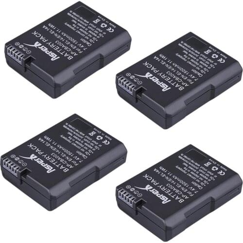 4Pcs EN-EL14 EN-EL14a ENEL14 1500mAh Replacemetn Battery for Nikon D3200 D3400 D5200 D5500 DF Coolpix P7000 P7800 DSLR Cameras
