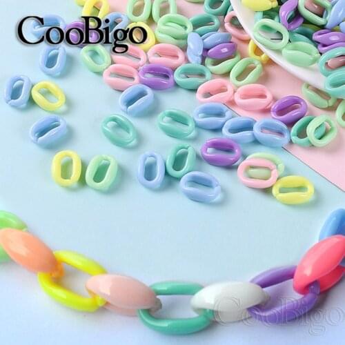 200pcs Colorful Acrylic Plastic Chain Links Loose Beads Open Buckles for Masks DIY Earring & Necklace Charm Jewelry Accessories