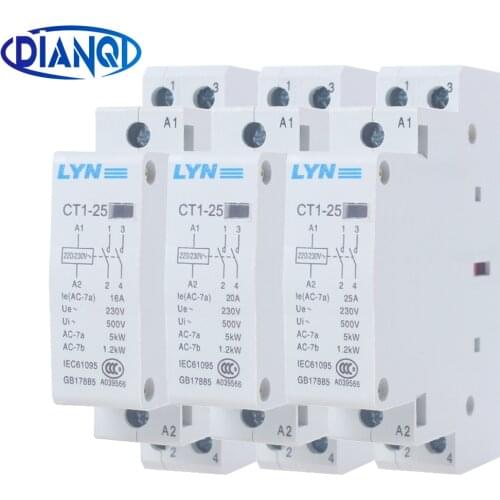 Auxiliar de partida KOHTAKTOP CT1 CT1-25 2P 16A 25A 20A 230v 50or60HZ Din rail Household AC Contactor