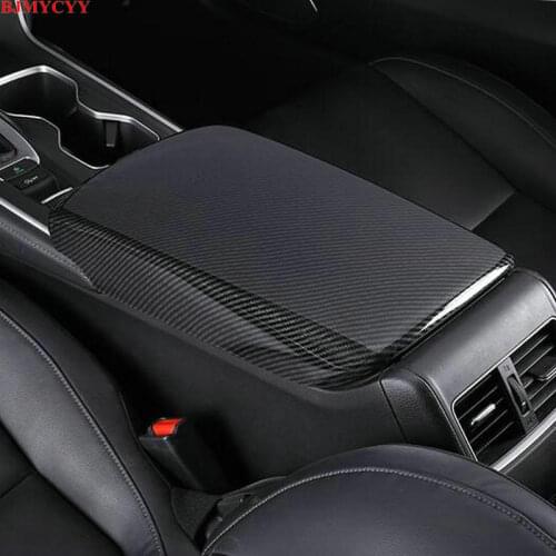 BJMYCYY Car central armrest carbon fiber decorative cover For Honda Accord 10th 2018 2019
