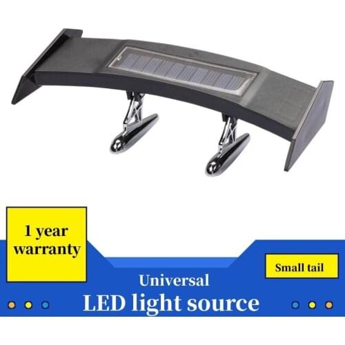 Car Brake Light Solar Powered LED Spoiler Mini Rear Wing Taillight Vibration Sensor LED Warning Lamp Turn Signal Car Accessories