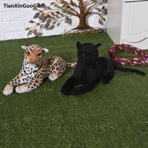 Large 45cm simulation leopard plush toy soft doll birthday gift h2322