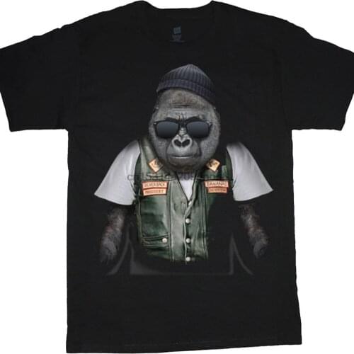 Big and Tall Mens T shirt Gorilla Biker Gifts for Men Ape Tee