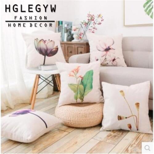 Retro Flower Pillow Case Throw Pillowcase Cotton Linen Printed Pillow Covers For Office Home Textile