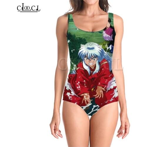 CLOOCL Japanese Anime Inuyasha 3D Print Girls Swimsuit Sleeveless Slim Sexy Swimsuit Women 2021 Summer Swimwear