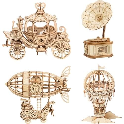 Robotime 3D Wooden Puzzle Games Assembly Model Kits Toys For Children Kids Girls Birthday Gift